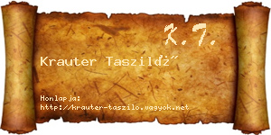 Krauter Tasziló névjegykártya